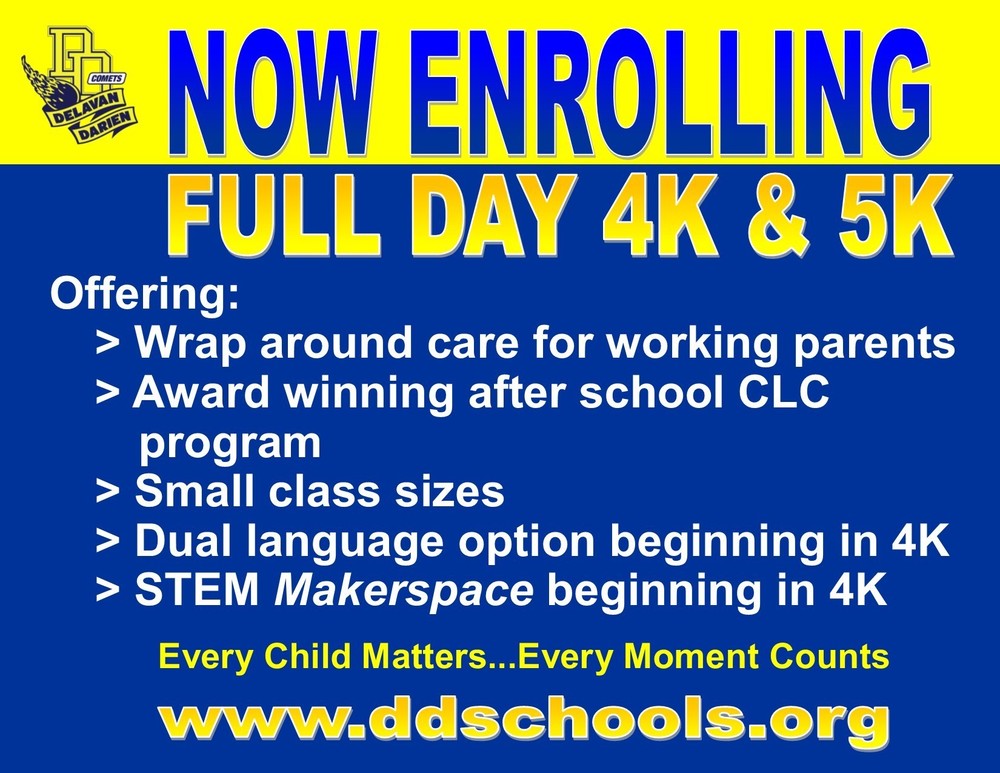 Enroll Today for 4K & Kindergarten
