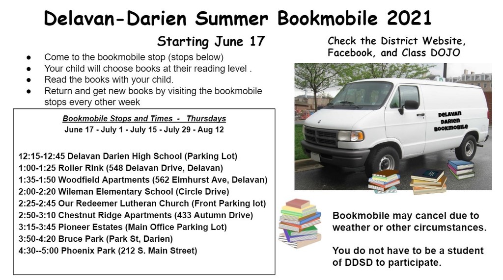 DDSD Bookmobile dates and times